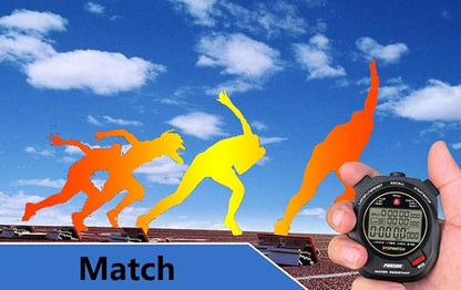 Sport Stopwatch Timer with 100X2laps Split Memory/0.001second Timing,Professional Recall Stop Watch Large Display Alarm Clock Multifunctional for Coach Referee Swimming Running Marathon Competition