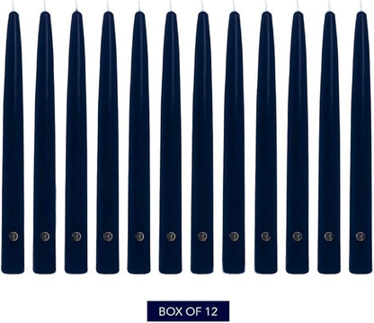 Colonial Candle Indigo Blue Taper Candles Hand Dipped - 12" Tall Candlesticks - Dripless, Unscented - Candles For Birthdays, Celebrations, 12 count (Pack of 1)