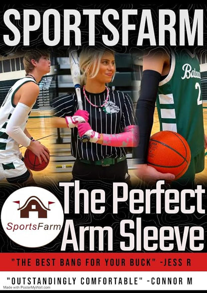 Youth & Adult Sizes Moisture Wicking Compression Arm Sleeve (1 Sleeve) (Over 100 Colors Available in Our Store)