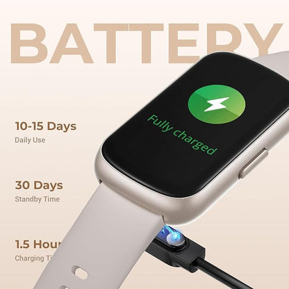 Health Fitness Tracker Smart Watch with 24/7 Heart Rate, Blood Oxygen, Sleep Tracker, Pedometer, 3 Colorful Bands & 3ATM Waterproof Activity Tracker with Step Calorie Counter, Starlight