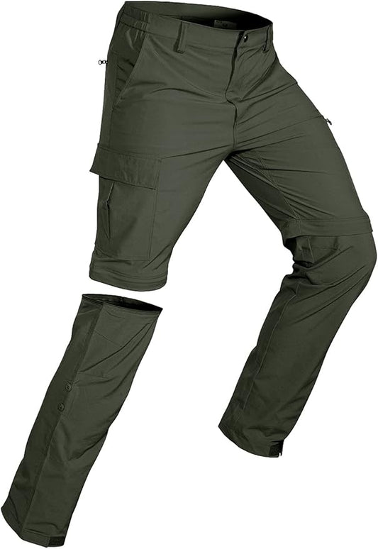 Wespornow Men's-Convertible-Hiking-Pants Quick Dry Lightweight Zip Off Breathable Cargo Pants for
