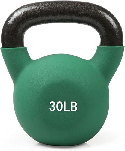 RitFit Neoprene Coated Solid Cast Iron Kettlebell 5 10 15 20 25 30 35 40 45 50 LB, Great for Full Body Workout, Cross-Training, Weight Loss & Strength Training