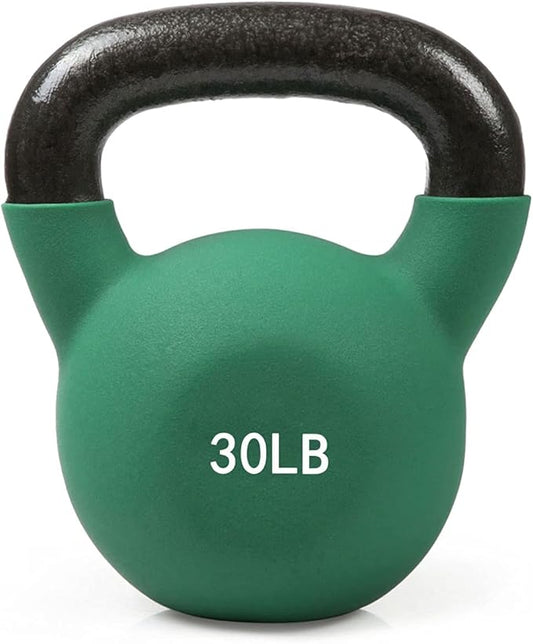 RitFit Neoprene Coated Solid Cast Iron Kettlebell 5 10 15 20 25 30 35 40 45 50 LB, Great for Full Body Workout, Cross-Training, Weight Loss & Strength Training