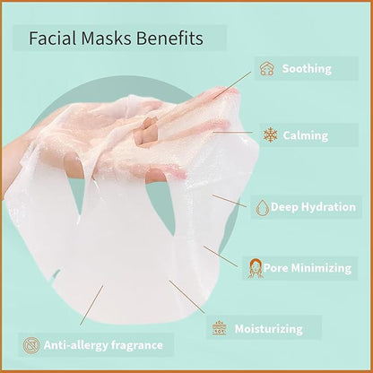 YoungMe Soothing Glam Facial Sheet Mask ??6-Pack | Hydrating & Moisturizing Korean Skin Care for Sensitive & All Skin Types