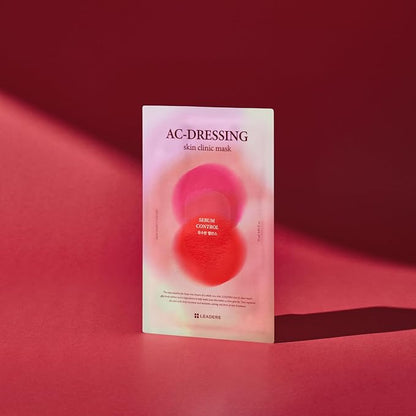 LEADERS AC-Dressing Skin Clinic Mask ??Soothing and Calming Sheet Mask for Sensitive, Acne-Prone Skin ??Helps Reduce Redness & Irritation, Hydrates, and Balances Skin, Sebum Care Mask ??10 Sheets