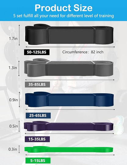 Pull Up Bands, Resistance Bands, Pull Up Assistance Bands Set for Men & Women, Exercise Workout Bands for Working Out, Body Stretching, Physical Therapy, Muscle Training