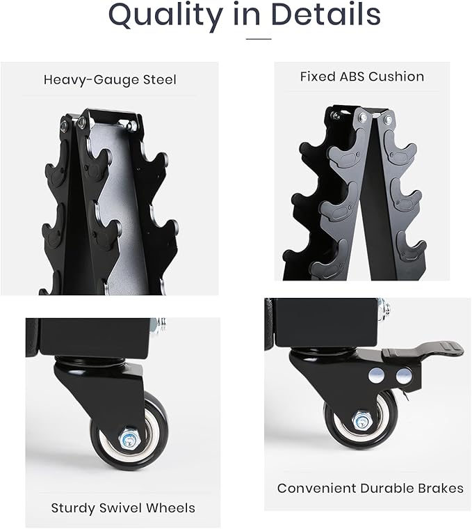 LIONSCOOL Premium Solid Steel Dumbbell Rack Stand Only, A-Frame Portable Weight Storage Organizer with Optional Tray and Wheels, Perfect for Home Gym Fitness Storage (200LBS/300LBS/700LBS Weight Capacity Available)