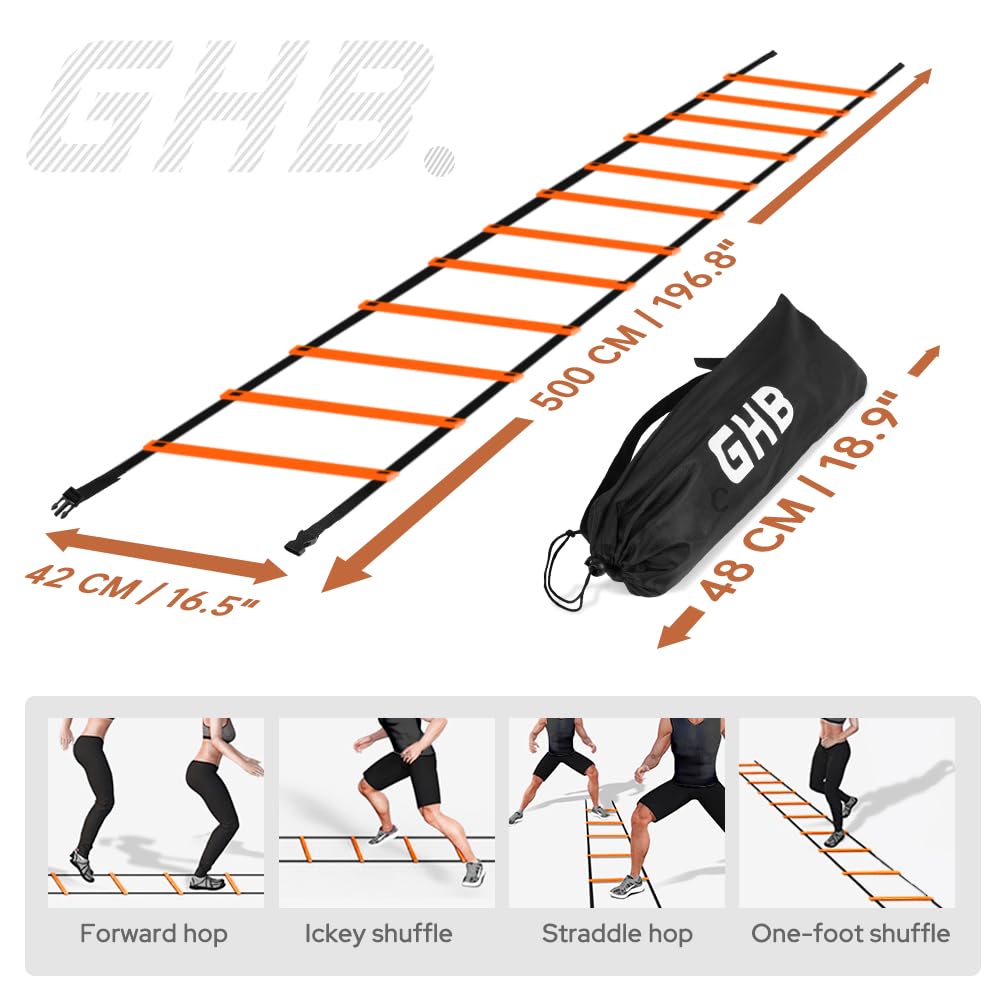GHB Pro Agility Ladder 12 Rung 20ft 2 Pack