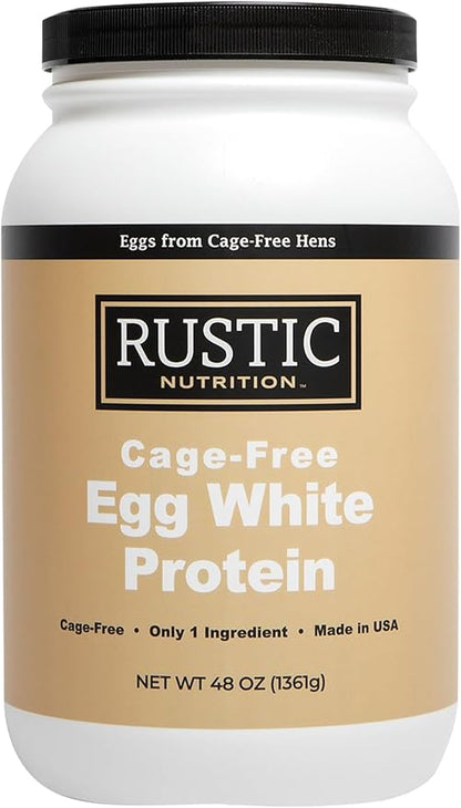 Cage-Free Egg White Protein Powder, USA-Sourced, 21g Protein, 0g Fat, 0g Sugar, 0g Cholesterol (Unflavored, 48 Oz)