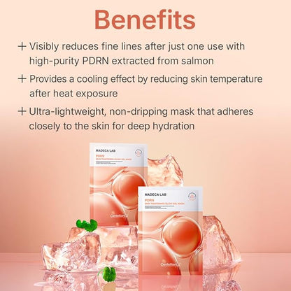 CENTELLIAN 24 Madeca Lab PDRN Glow Gel Mask ??Salmon PDRN, Deep Hydration & Firming, Instant Radiance with Cooling Hydrogel Sheet