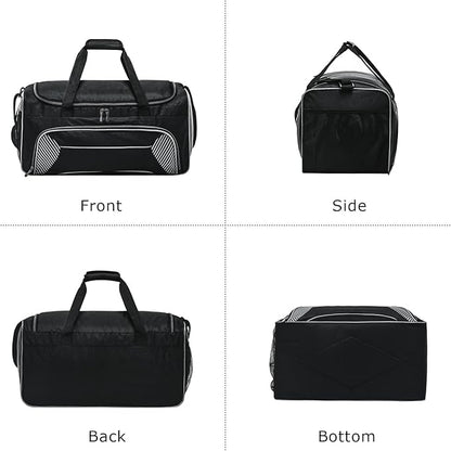 Mens Gym Bag 21 inch Large Overnight Weekender Duffle Bag for Travel Sport-Black/Grey