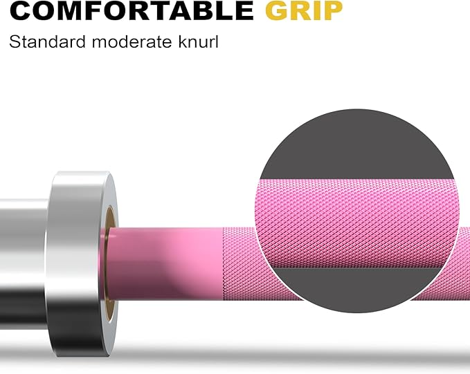 POWER GUIDANCE Chrome Olympic Barbell Bar, 2 Inch Weight Bar for lifting, Hip Thrusts,Universal Strength Training Bars 4ft/5ft/6ft