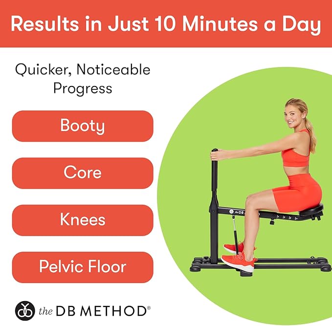 The DB Method Squat Machine, Workout Equipment for Home Gym, Exercise Leg and Glutes, Low Impact Lower Body Fitness Workouts, Training for Total-Body, Easy Setup, Foldable for Storage