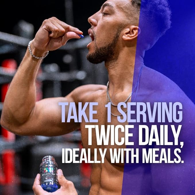 ALPHA LION Gains Candy, Supplement Pills for Muscle Growth, Size, & Strength, Nitric Oxide Booster, Muscle Builder, Use Daily to Upgrade Energy & Workout Performance, 60 Capsules (RipFACTOR®)