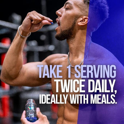 ALPHA LION Gains Candy, Supplement Pills for Muscle Growth, Size, & Strength, Nitric Oxide Booster, Muscle Builder, Use Daily to Upgrade Energy & Workout Performance, 60 Capsules (RipFACTOR®)