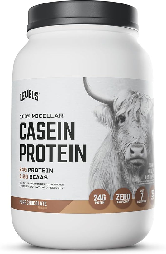 Levels 100% Micellar Casein Protein, Hormone Free, Chocolate, 2LB