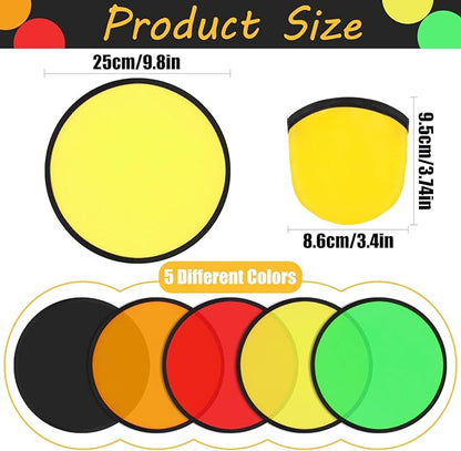 10 PCS Foldable Flying Disc Fans Set with Bag Folding Pocket Beach Flying Disc for Party Favors Summer Outdoor Activity