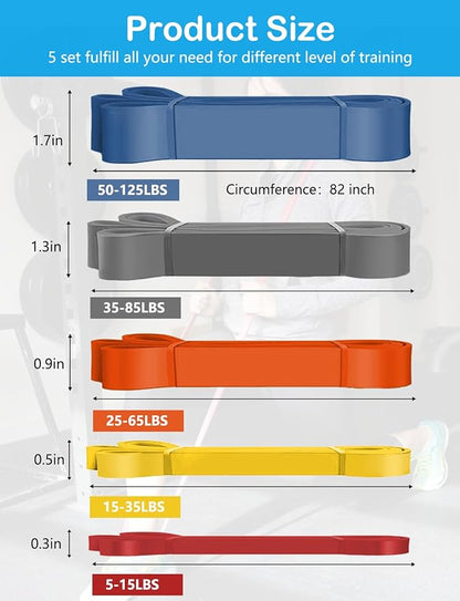 Pull Up Bands, Resistance Bands, Pull Up Assistance Bands Set for Men & Women, Exercise Workout Bands for Working Out, Body Stretching, Physical Therapy, Muscle Training