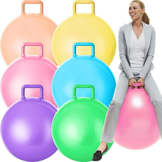 Lewtemi 6 Pcs Hopper Ball Carnival Outdoor Games 29 Inch Jumping Hopping Inflatable Ball Bouncing