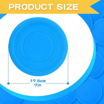 Lenwen 24 Pcs Flying Disc 6.89 Inch Soft Silicone Flying Disks Classic Play Flick Disc for Outdoor Backyard Beach Lawn Sports Park Camping Playing Adults Pet
