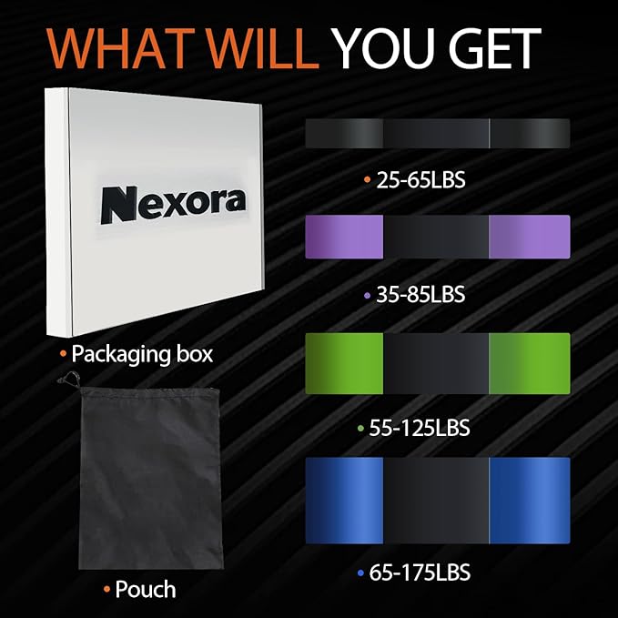 Nexora Resistance Bands Set,Workout Bands,Exercise Bands,Elastic Bands for Exercise,Stretch Bands for Physical Therapy,Strength Bands,Pull Up Assistance Bands, Heavy Duty Resistance Bands