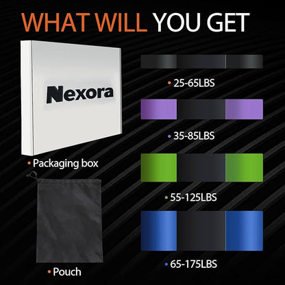 Nexora Resistance Bands Set,Workout Bands,Exercise Bands,Elastic Bands for Exercise,Stretch Bands for Physical Therapy,Strength Bands,Pull Up Assistance Bands, Heavy Duty Resistance Bands