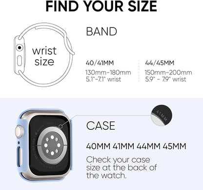 Compatible for Apple Watch Series 11 10 Band 42mm and Case with Screen Protector, Soft Silicone Sport Strap Bands and Protective Cover with Tempered Glass for iWatch Series 11 10