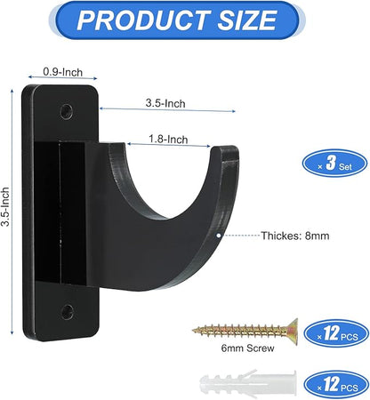 uxcell Sword Wall Mount Holder, 3 Set Acrylic Light Saber Display Hanger Wall-Mounted Sword Stand Display for Light Saber Sword Wall Bracket, Black