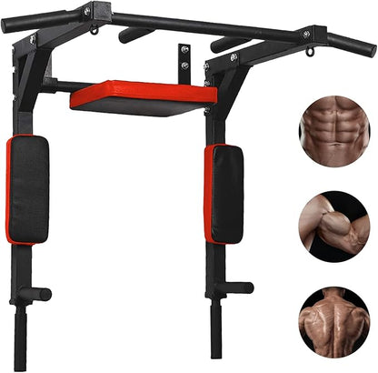 Wall Mounted Pull up Bar Multifunctional Chin up Bar Strength Training Pull-up Bar for Indoor Home Gym Fitness, Supports to 440 Lbs…