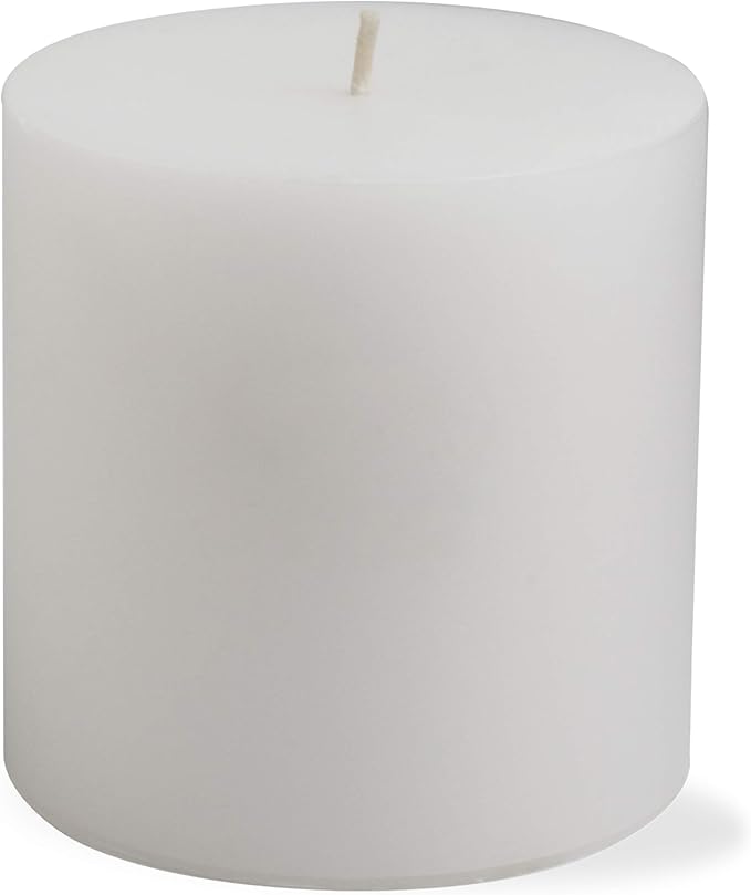 tag Chapel 4X4 White Pillar Paraffin Wax Candle Unscented Drip-Free Long Burning 75 Hours For Home Decor Wedding Parties Dining Dinner Kitchen Table Tabletop Living Room End Table Decor Decoration 4x4