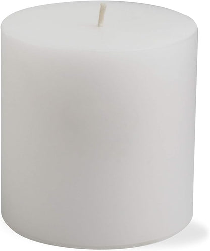 tag Chapel 4X4 White Pillar Paraffin Wax Candle Unscented Drip-Free Long Burning 75 Hours For Home Decor Wedding Parties Dining Dinner Kitchen Table Tabletop Living Room End Table Decor Decoration 4x4