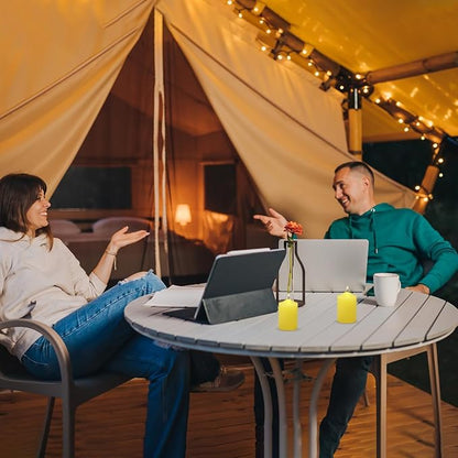 4 Packs 2x3 Inch Yellow Citronella Pillar Candles, Small Dripless Colored Lemongrass Scented Column Cylinder Candles for Patio Home Outside Garden Camping in Summer - 24 Hours Burning