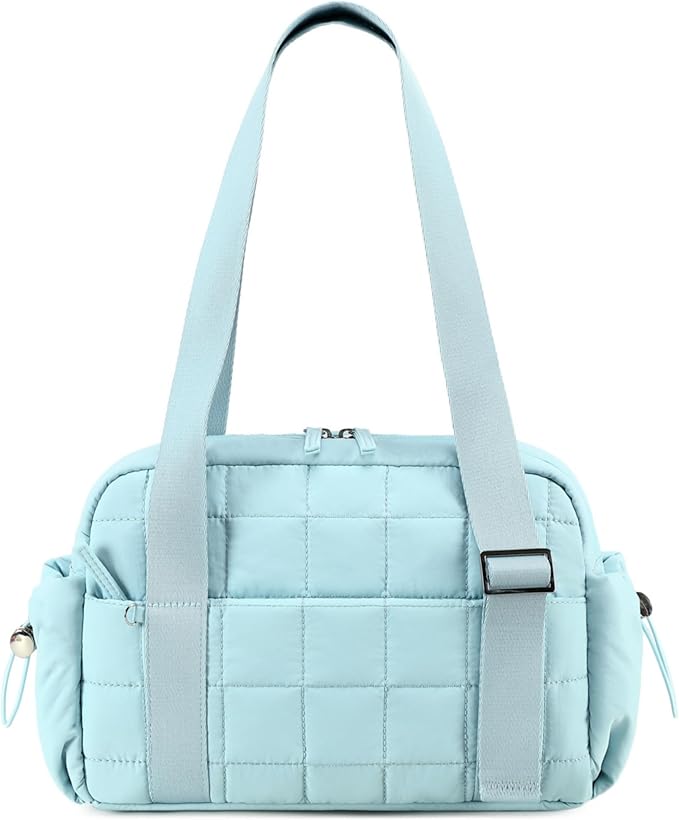 CAMTOP Mini Gym Bag for Women, Small Gym Tote Bag Puffy Quilted Sports Duffel Bag with Wet Compartment and Coin Purse Duffel Bags Dance Yoga Workout Bag