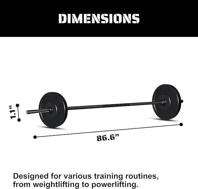 Tribe WOD Olympus Barbell Bar & Weight Bar - Durable, Bend-proof for Men and Women, Multipurpose Cerakote Weightlifting and Powerlifting Barbell for Home and Gym - Maximum Training Adaptability