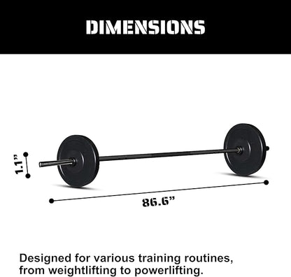 Tribe WOD Olympus Barbell Bar & Weight Bar - Durable, Bend-proof for Men and Women, Multipurpose Cerakote Weightlifting and Powerlifting Barbell for Home and Gym - Maximum Training Adaptability
