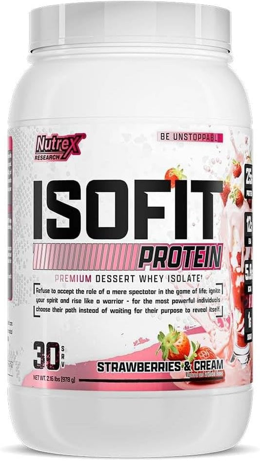 Nutrex Research IsoFit Whey Protein Powder Instantized 100% Whey Protein Isolate (30 Servings (Pack