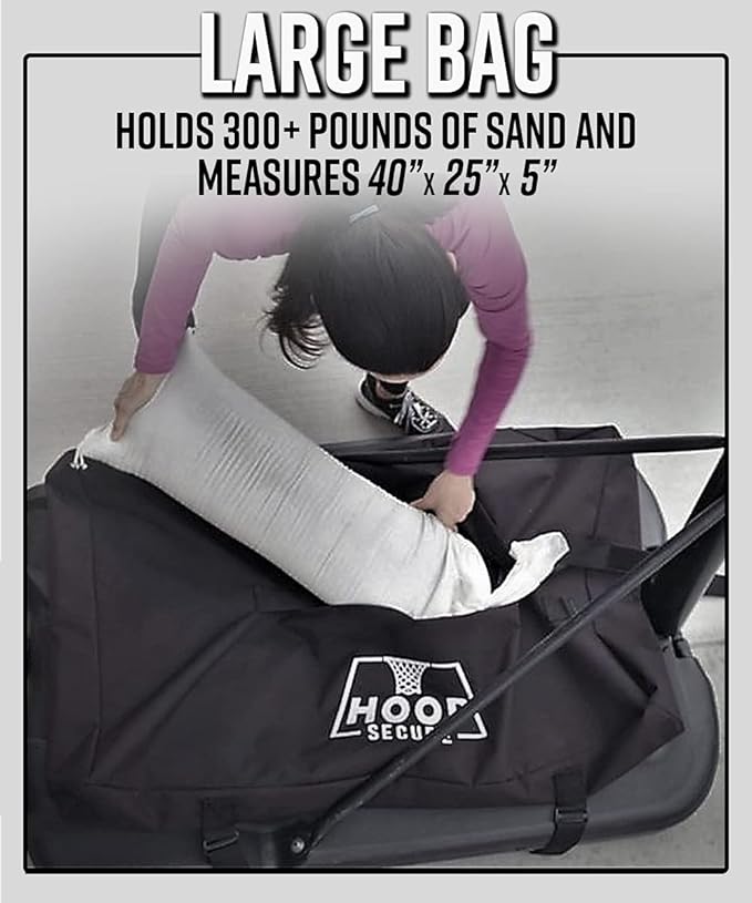 The Original Solution - Heavy Duty Weighted Base Anchor for Basketball Hoops - Weather Resistant, Durable Design, Holds 300+ lbs. Patents-Pending, HOA Friendly (Standard Size, Black)