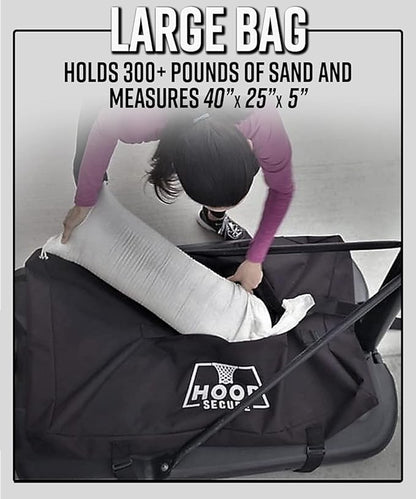 The Original Solution - Heavy Duty Weighted Base Anchor for Basketball Hoops - Weather Resistant, Durable Design, Holds 300+ lbs. Patents-Pending, HOA Friendly (Standard Size, Black)