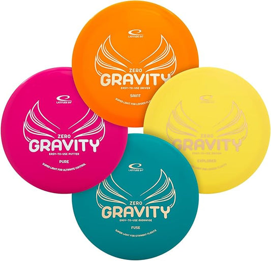 Latitude 64 Gravity Beginner Disc Golf Set | 4 Piece Disc Golf Discs Set | Pure, Fuse, Explorer
