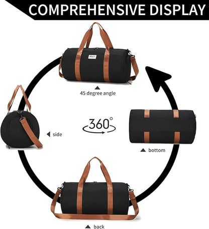 BE SMART Waterproof Mens Gym Bag with Shoe Compartment, Duffle Bags with Wet Pocket for Men, Lightweight Large Sport Duffel Option for Overnight Weekender, Fitness, Swim, Boxing,Travel