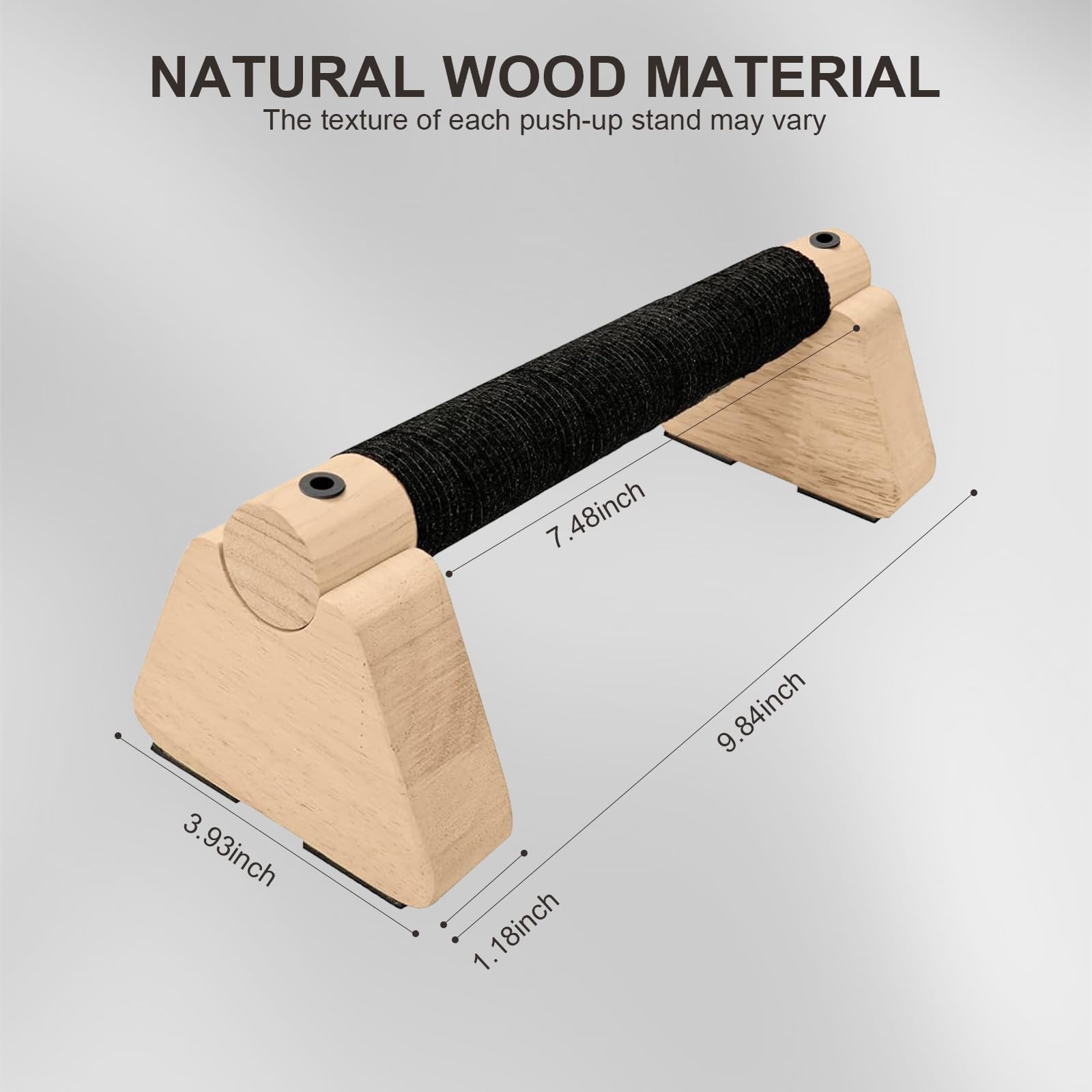 Docaharbour Wooden Parallettes Bars, 2 PCS Wood Push Up Bars-10 Inch