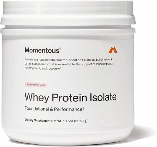Momentous Essential Grass-Fed Whey Protein Powder - 20 g Whey Isolate Protein - NSF Certified for