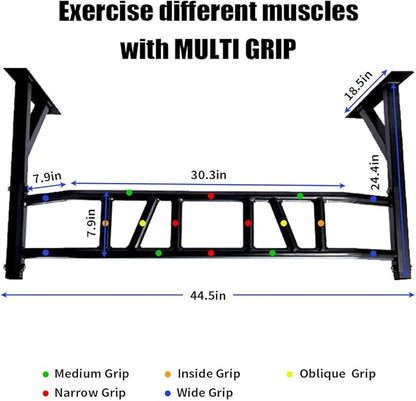 PLKO Wall Mount Pull Up Bar Wall Mounted Body Press Pull Up Bar Gym Chin-Up for Upper Body Workout