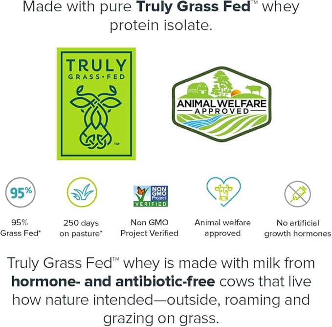 LEGION Whey+ Protein Whey Isolate from Grass Fed Cows - Whey Protein Isolate Powder Low Calorie, Non-GMO, Sugar Free, Lactose and Gluten Free, All Natural Protein Powder for Men & Women (15 Servings)