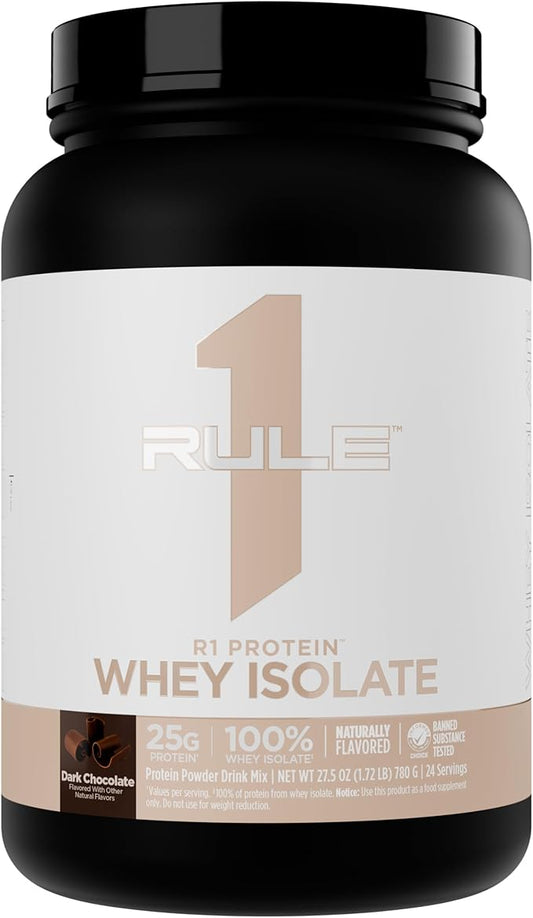 Rule 1 Naturally Flavored R1 Protein Whey Isolate - Clean Formula with 25g Protein & 6g BCAA