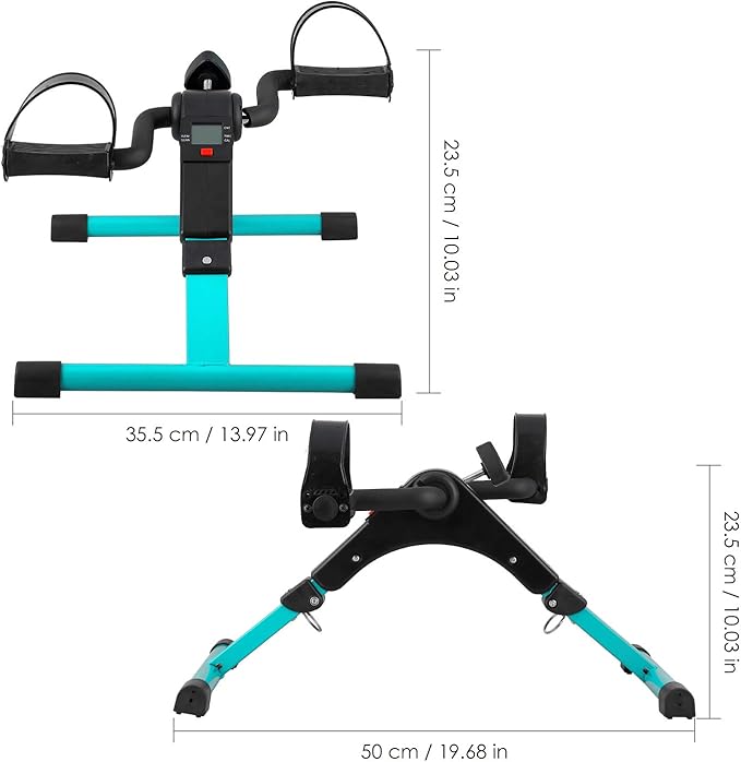 Folding Pedal Exerciser, Mini Under Desk Bike - Portable Foot Hand Cycle Peddler Machine Bicycle Exerciser for Arm Leg While Sitting