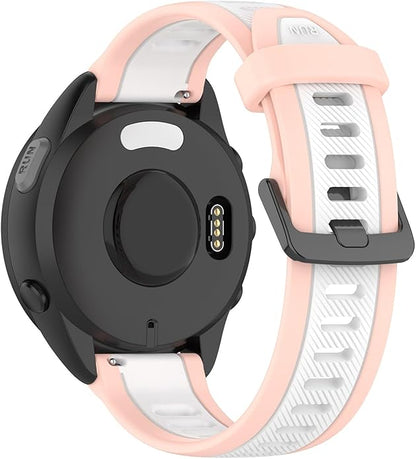 Compatible with Garmin Forerunner 165 Watch Band, 20mm Width Silicone Replacement Bands for Garmin Vivoactive 3 / Vivoactive 5 / Forerunner 55, 245, 645 Music Smartwatch