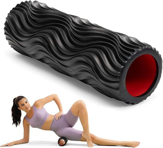 Foam Roller High-Density Exercise Roller, Deep Tissue Muscle Massage, Stretching, Relieves Muscles, Improves Mobility, Fitness Roller for Pilates, Yoga, Ideal for Athletes, Beginners & Recovery