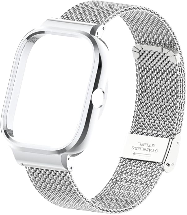 HOPMC Adjustable and Comfortable With Redmi Watch 4 Strap Metal Case 22mm Stainless Steel Mesh Replacement Straps for Redmi Smartwatch 4