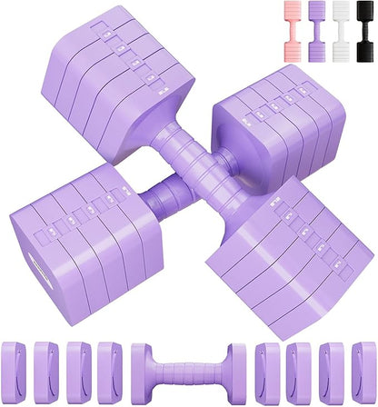 Adjustable Dumbbell Set for Women Men 16LB 20LB Hand Weights Dumbbells Sets Woman Exercise Fitness dumbbell Adjust dumbbells set of 2 for Home Gym Workout Strength Training Equipments
